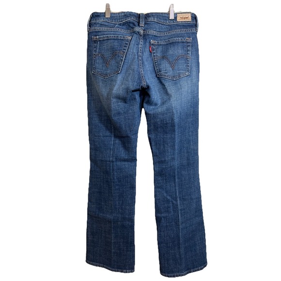 Levi's 545 Blue Denim Jeans Size 10M Low Rise Boot Cut Flared Y2K stretchy Pants - Picture 2 of 8